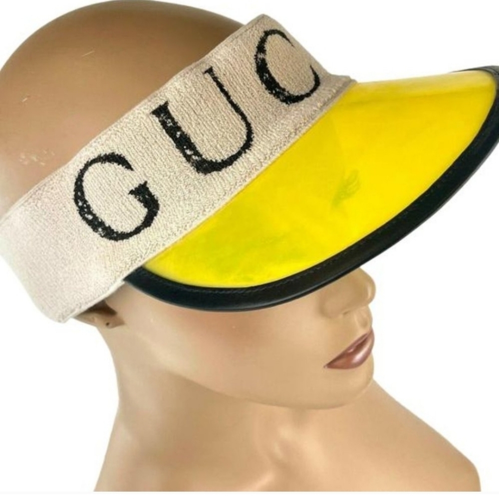 Gucci Yellow Vinyl Visor with Banded Handband